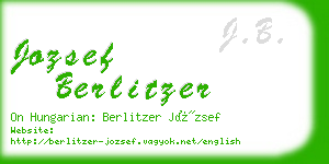 jozsef berlitzer business card